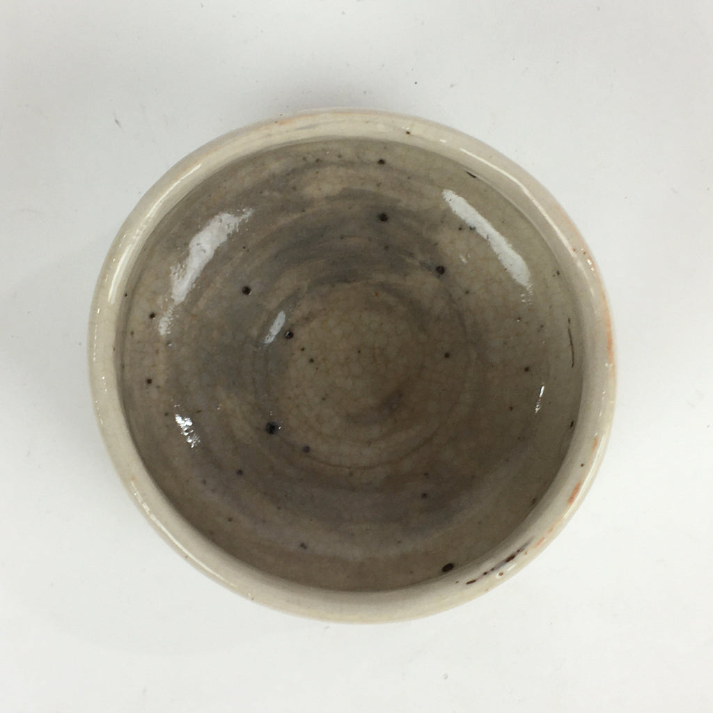 Japanese Ceramic Tea Ceremony Green Tea Bowl Vtg Chawan White GTB901