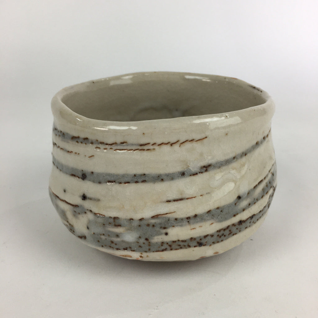 Japanese Ceramic Tea Ceremony Green Tea Bowl Vtg Chawan White GTB901