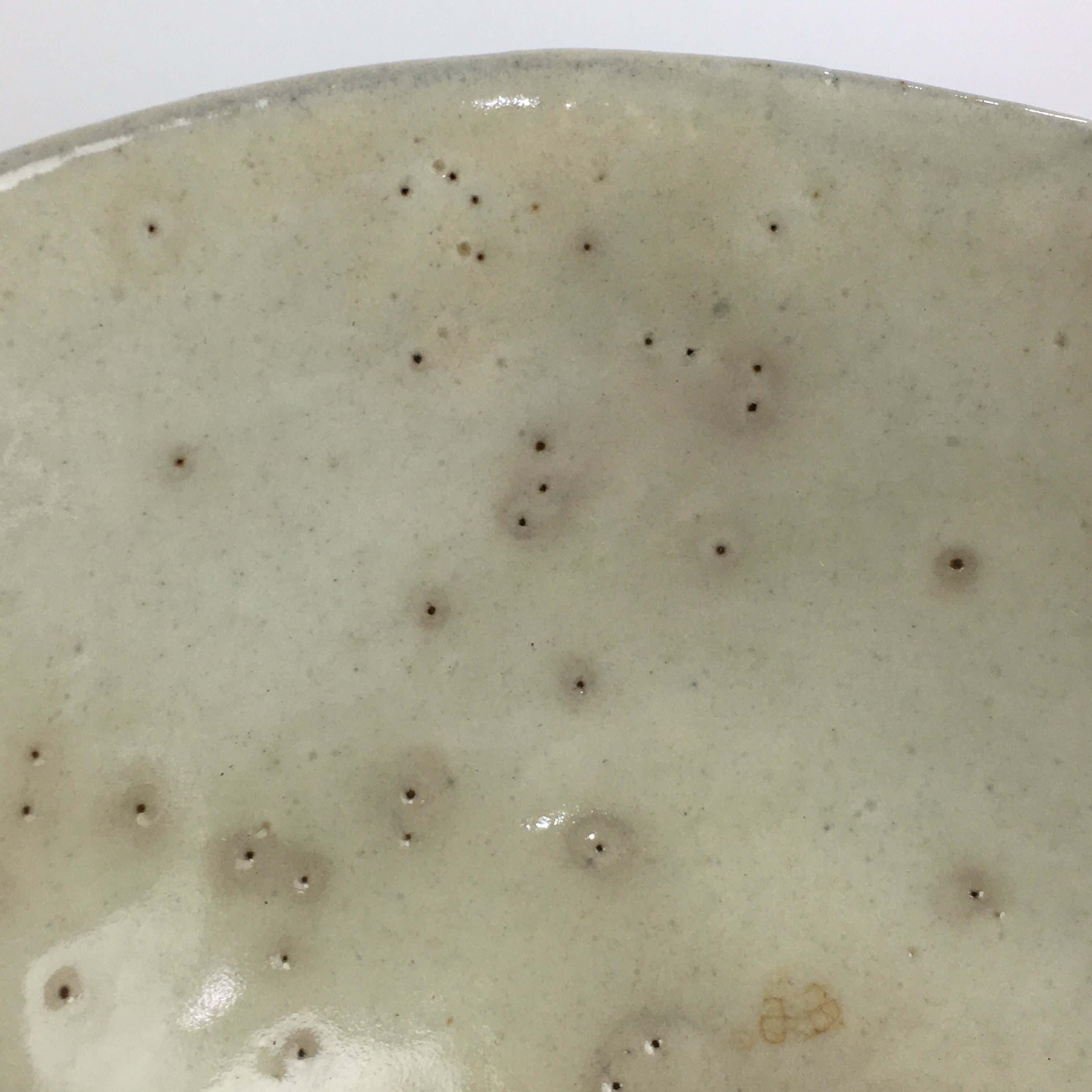 Japanese Ceramic Tea Ceremony Green Tea Bowl Vtg Chawan White GTB926