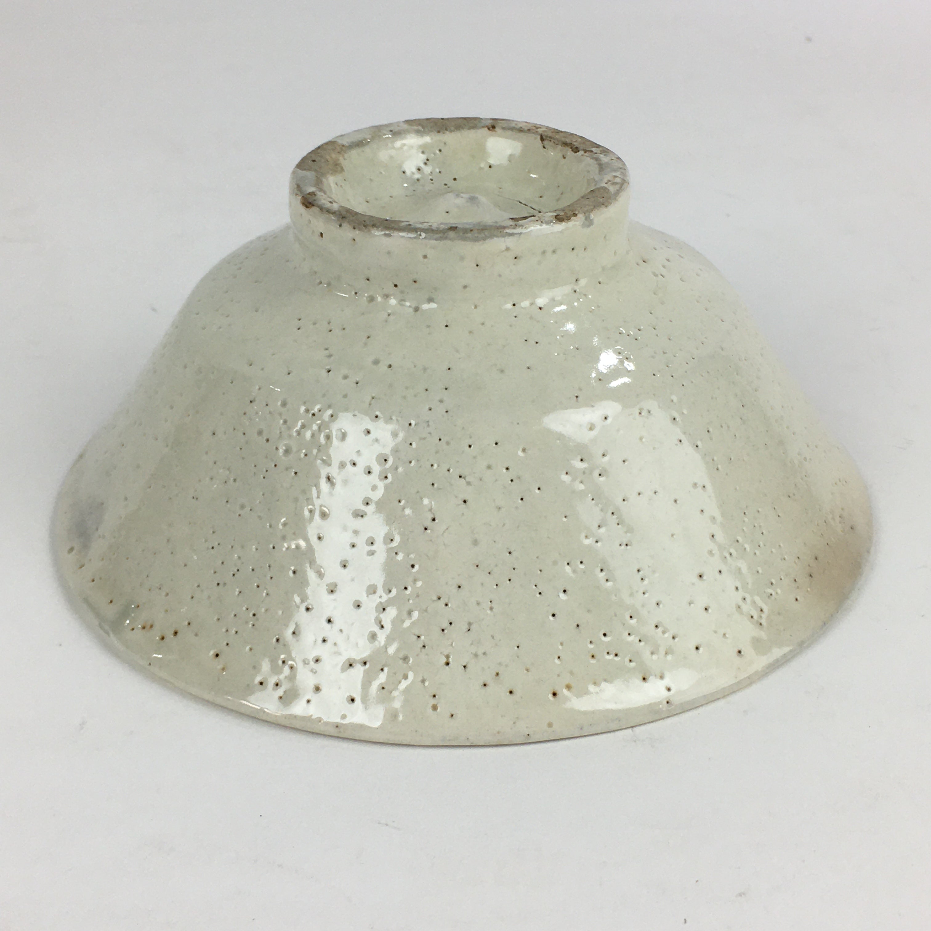 Japanese Ceramic Tea Ceremony Green Tea Bowl Vtg Chawan White GTB926