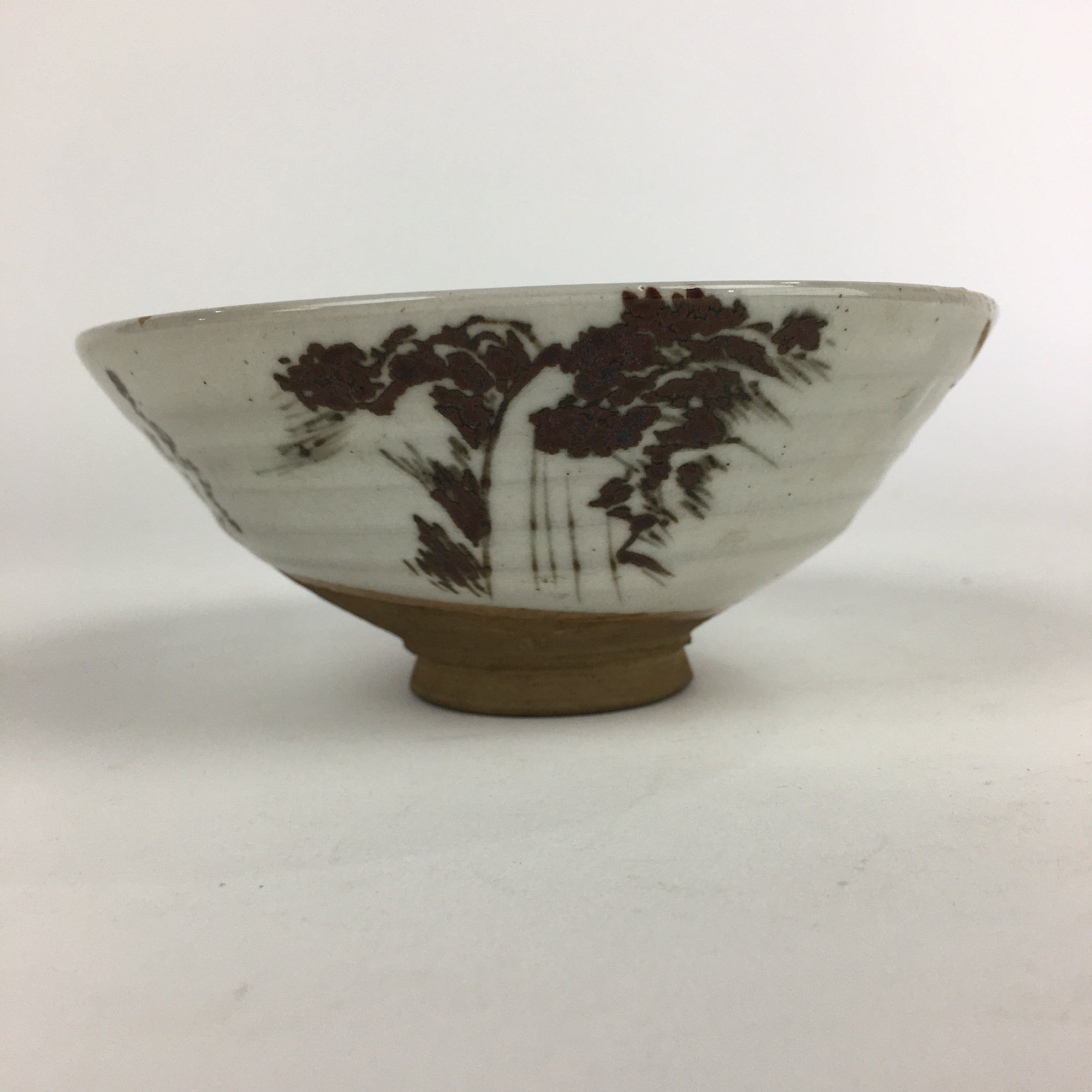 Japanese Ceramic Tea Ceremony Green Tea Bowl Vtg Chawan White GTB929