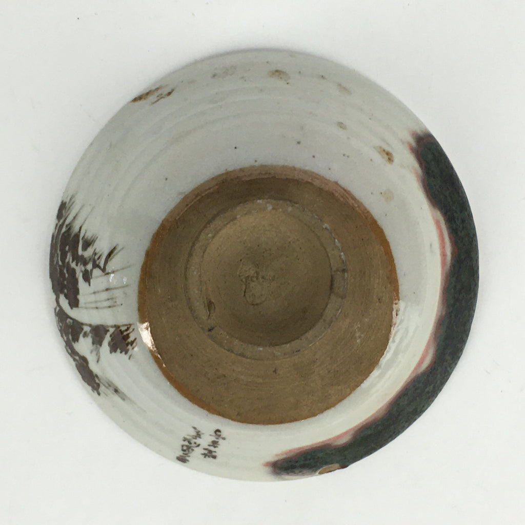 Japanese Ceramic Tea Ceremony Green Tea Bowl Vtg Chawan White GTB929