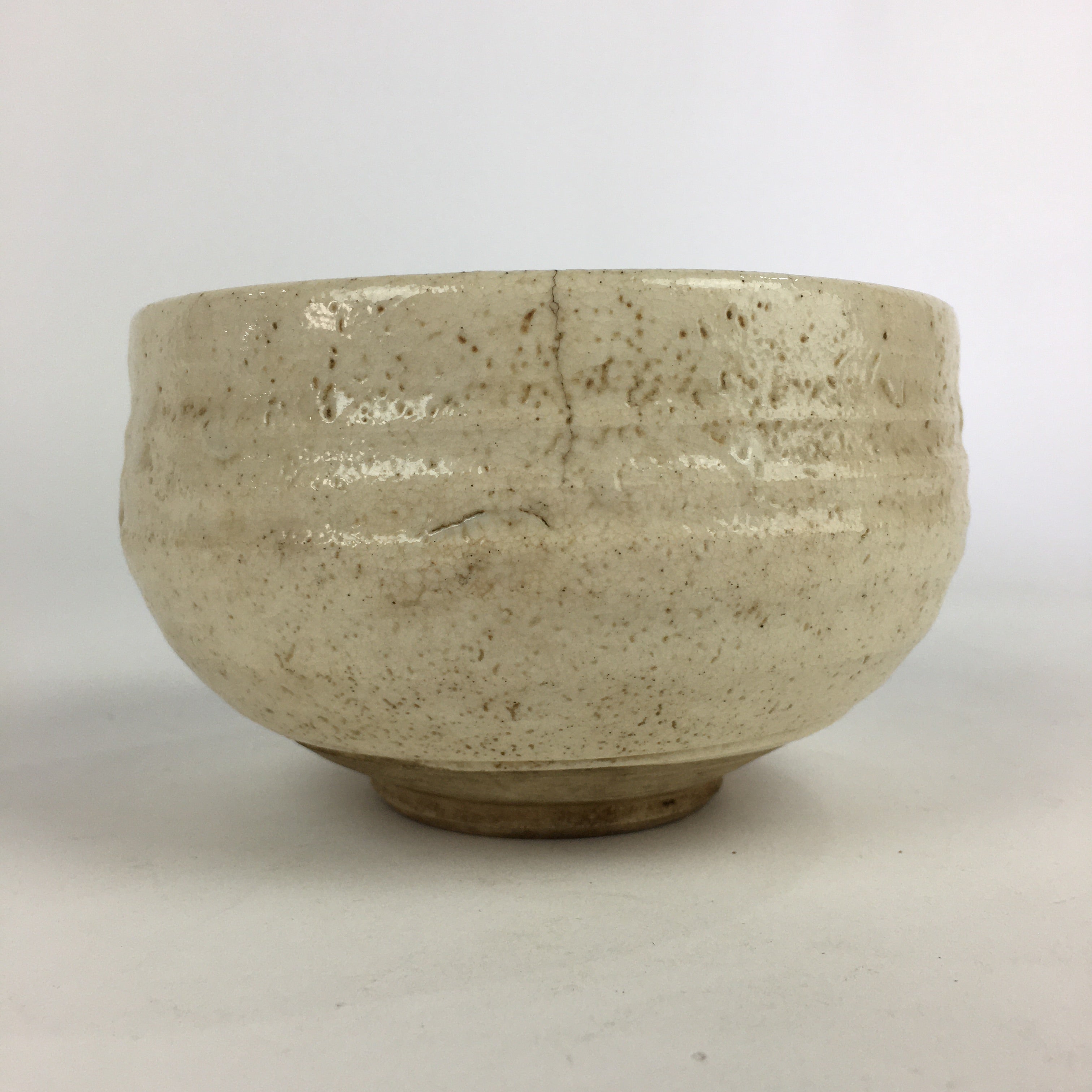 Japanese Ceramic Tea Ceremony Green Tea Bowl Vtg Chawan White GTB931