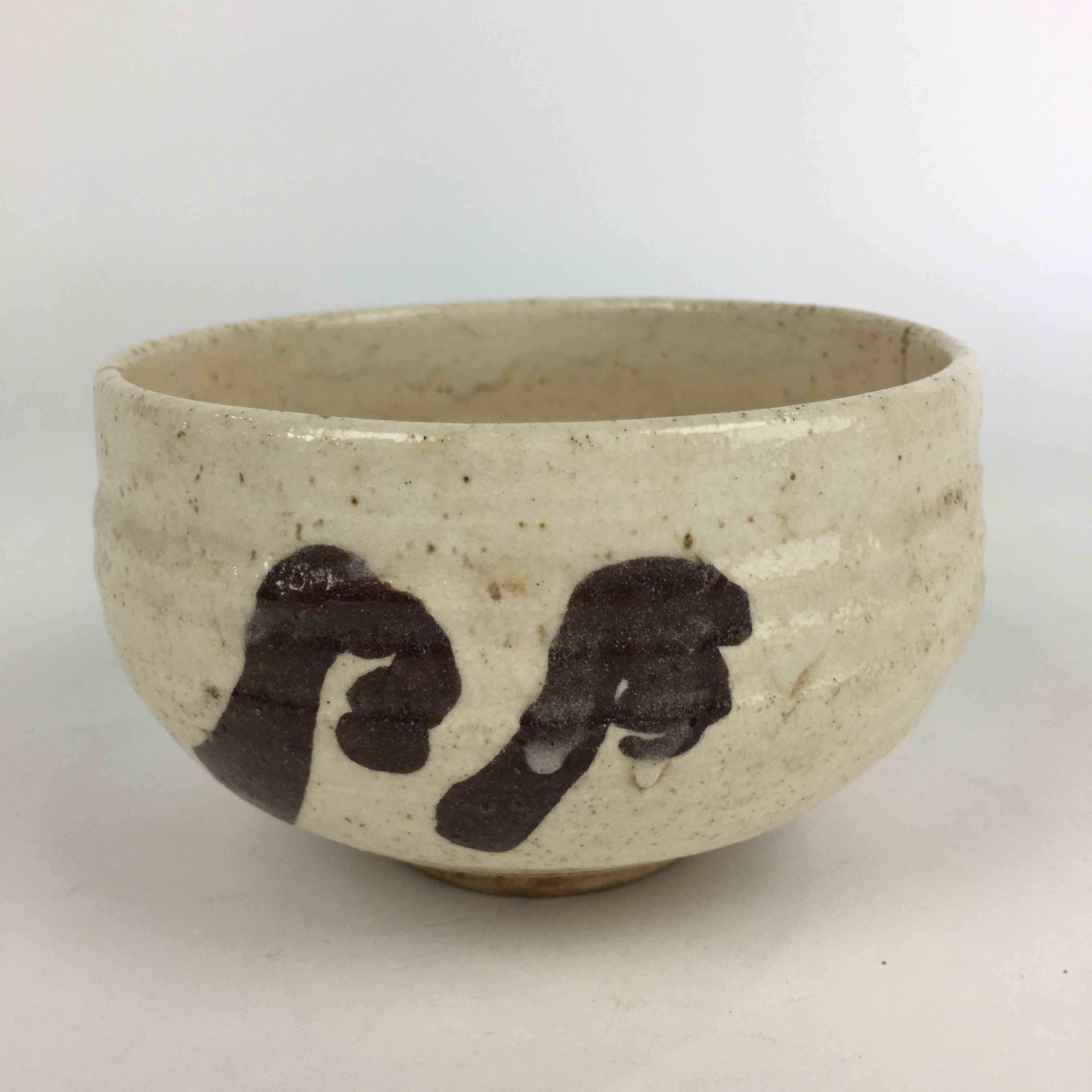 Japanese Ceramic Tea Ceremony Green Tea Bowl Vtg Chawan White GTB931
