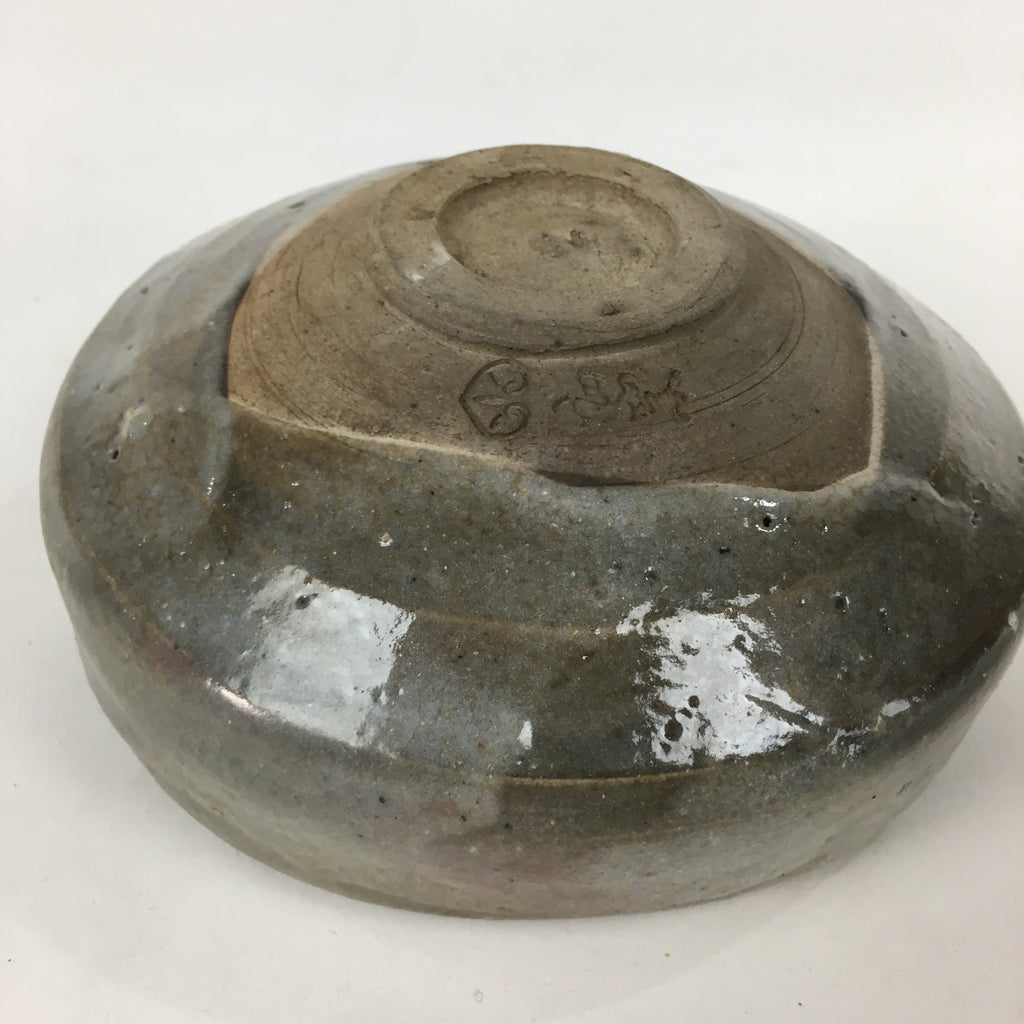 Japanese Ceramic Tea Ceremony Green Tea Bowl Vtg Gray Matcha Chawan GTB840