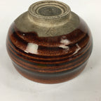 Japanese Ceramic Tea Ceremony Green Tea Bowl Vtg White Brown Chawan GTB838