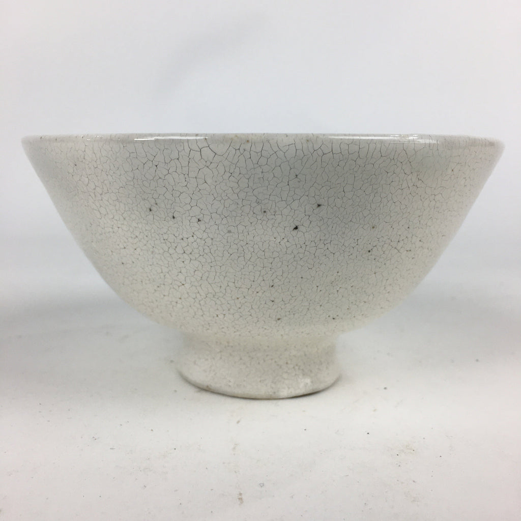 Japanese Ceramic Tea Ceremony Green Tea Bowl Vtg White Matcha Chawan GTB837