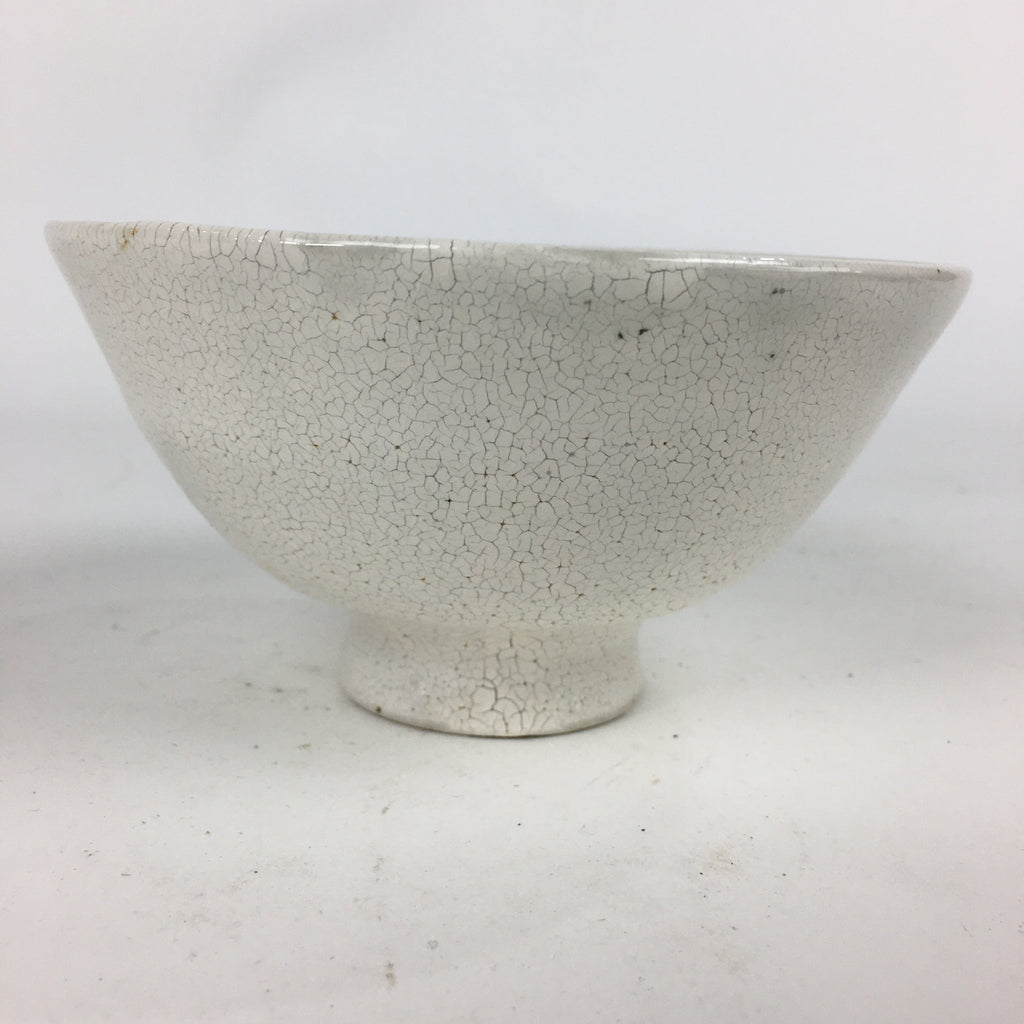 Japanese Ceramic Tea Ceremony Green Tea Bowl Vtg White Matcha Chawan GTB837