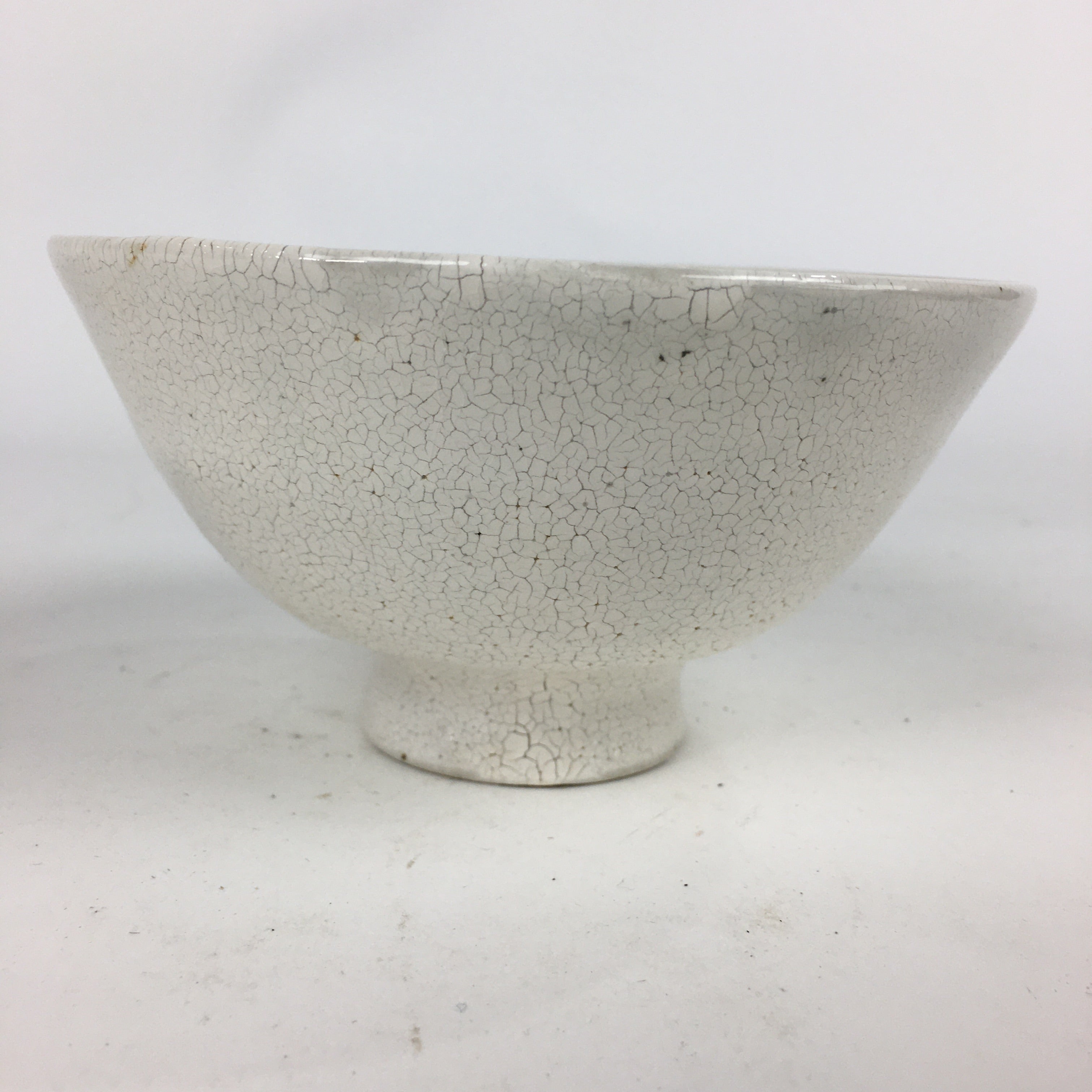 Japanese Ceramic Tea Ceremony Green Tea Bowl Vtg White Matcha Chawan GTB837