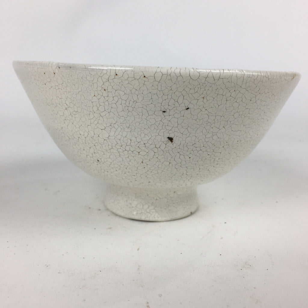 Japanese Ceramic Tea Ceremony Green Tea Bowl Vtg White Matcha Chawan GTB837