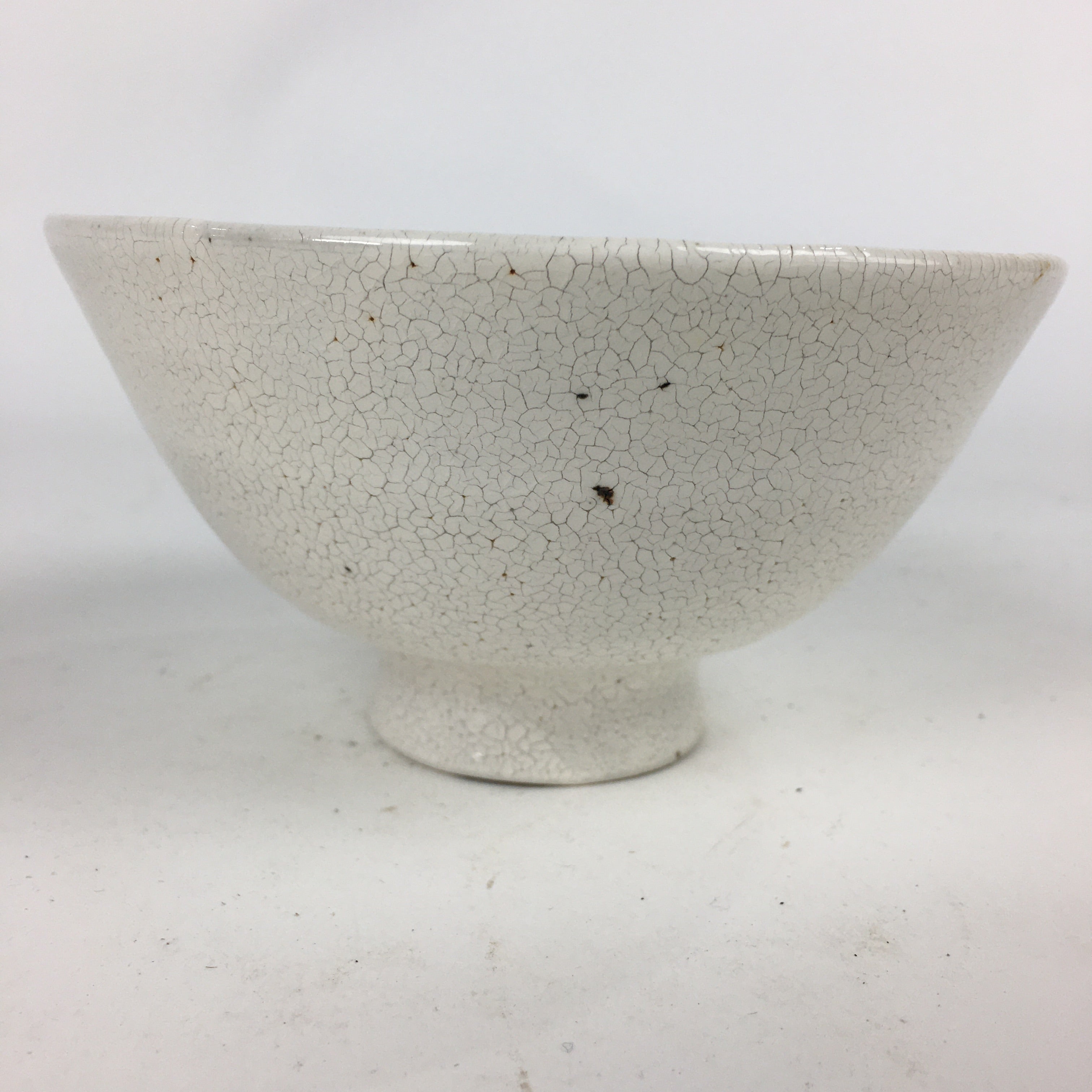 Japanese Ceramic Tea Ceremony Green Tea Bowl Vtg White Matcha Chawan GTB837