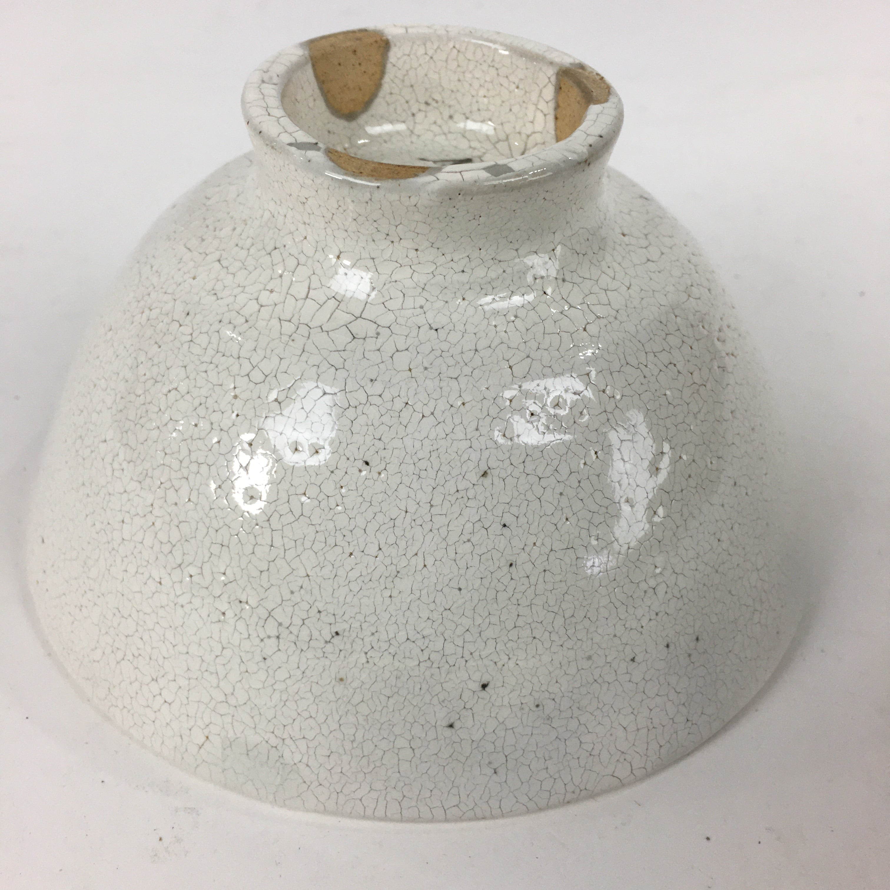 Japanese Ceramic Tea Ceremony Green Tea Bowl Vtg White Matcha Chawan GTB837