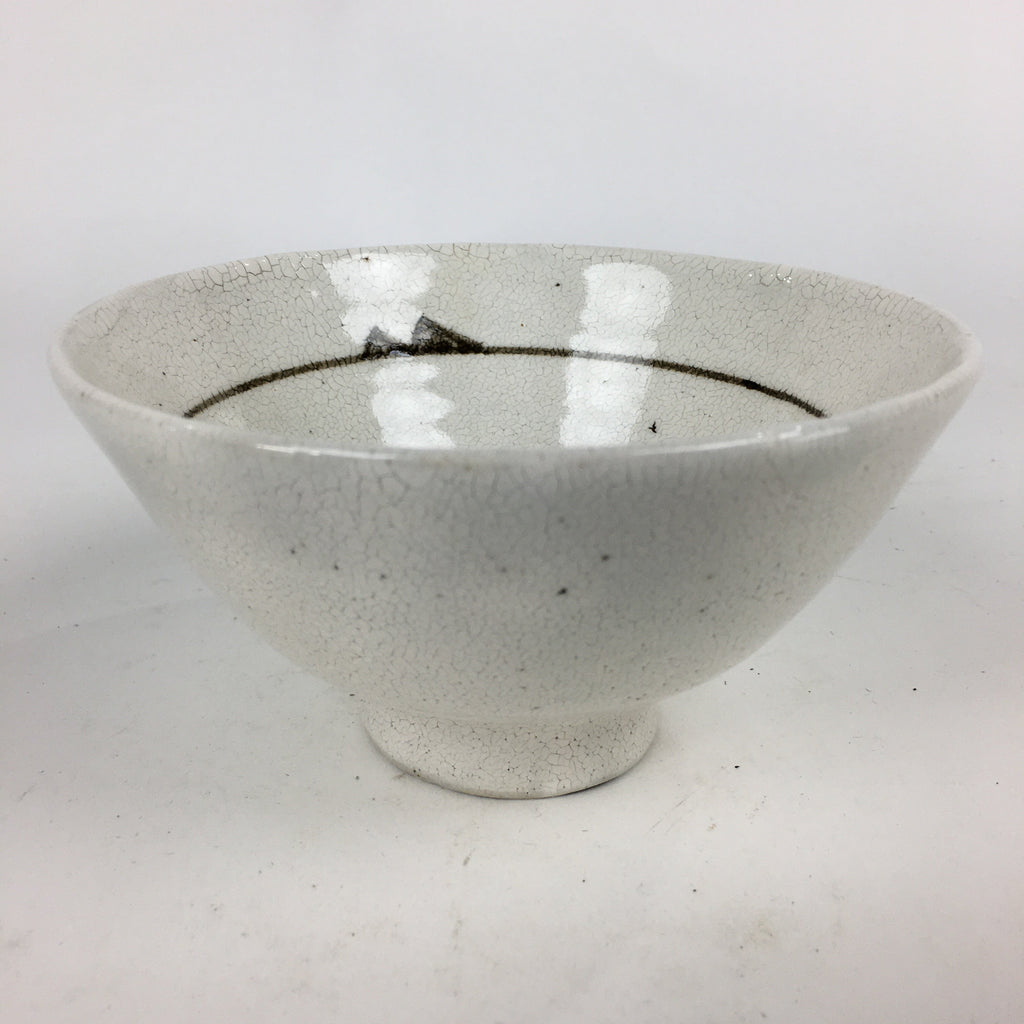 Japanese Ceramic Tea Ceremony Green Tea Bowl Vtg White Matcha Chawan GTB837