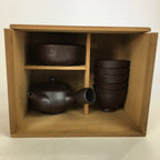 Japanese Ceramic Tea Set Banko ware Cup Pot Vtg Box Yunomi Kyusu Sencha PX550