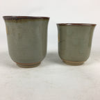 Japanese Ceramic Teacup 2pc Pair Vtg Boxed Pottery Yunomi Sencha PX581