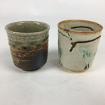 Japanese Ceramic Teacup 2pc Pair Vtg Boxed Pottery Yunomi Sencha PX579