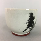 Japanese Ceramic Teacup Kutani Ware Yunomi Vtg Pottery Sencha Beige TC107