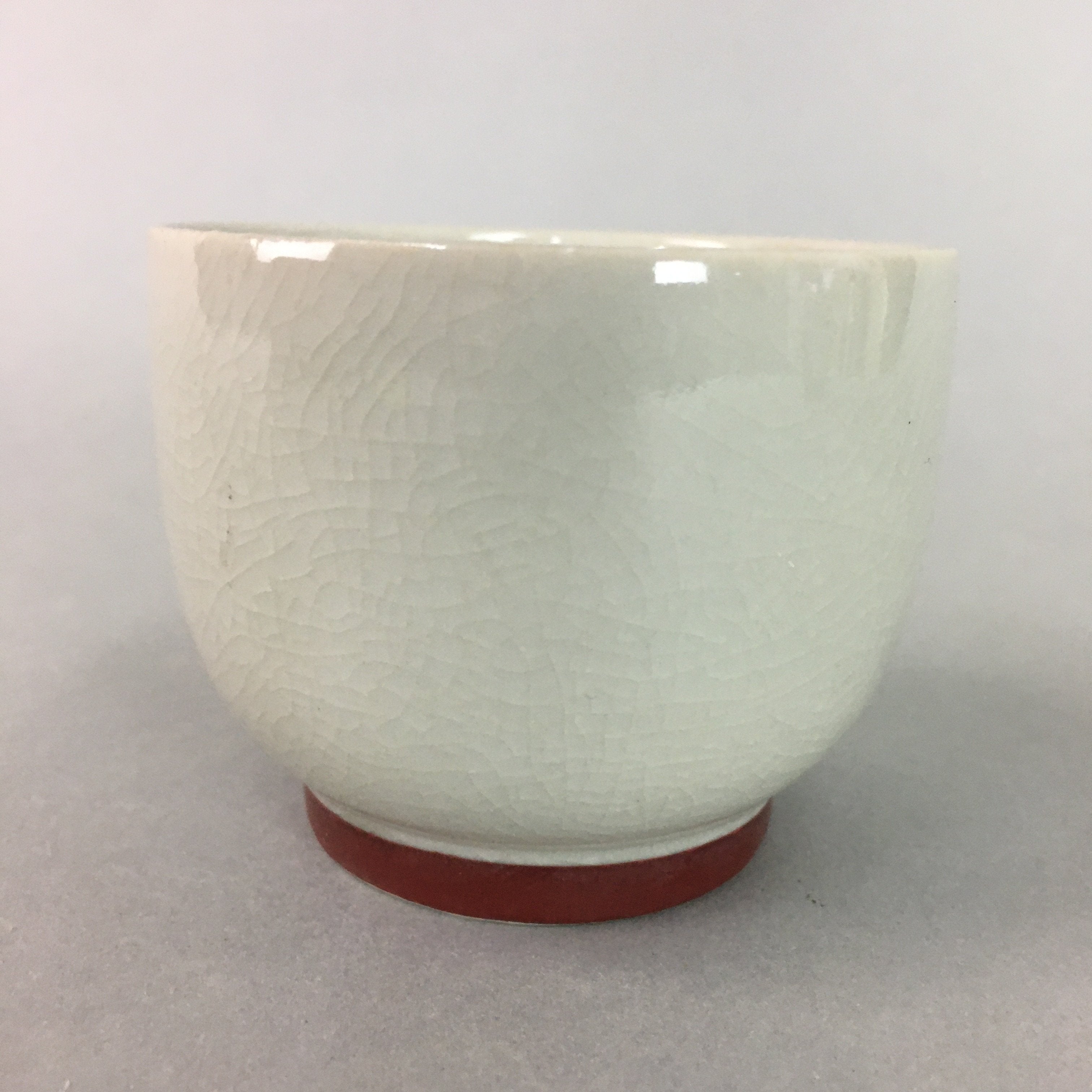 Japanese Ceramic Teacup Kutani Ware Yunomi Vtg Pottery Sencha Beige TC109