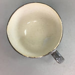 Japanese Ceramic Teacup Saucer Gray Shino ware Vtg Mug Pottery Handle PP11