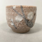 Japanese Ceramic Teacup Shino Yunomi Vtg Pottery Plum Blossom Sencha TC160