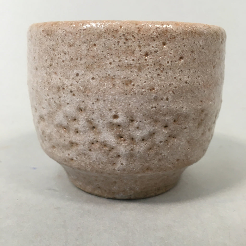 Japanese Ceramic Teacup Shino Yunomi Vtg Pottery Plum Blossom Sencha TC160