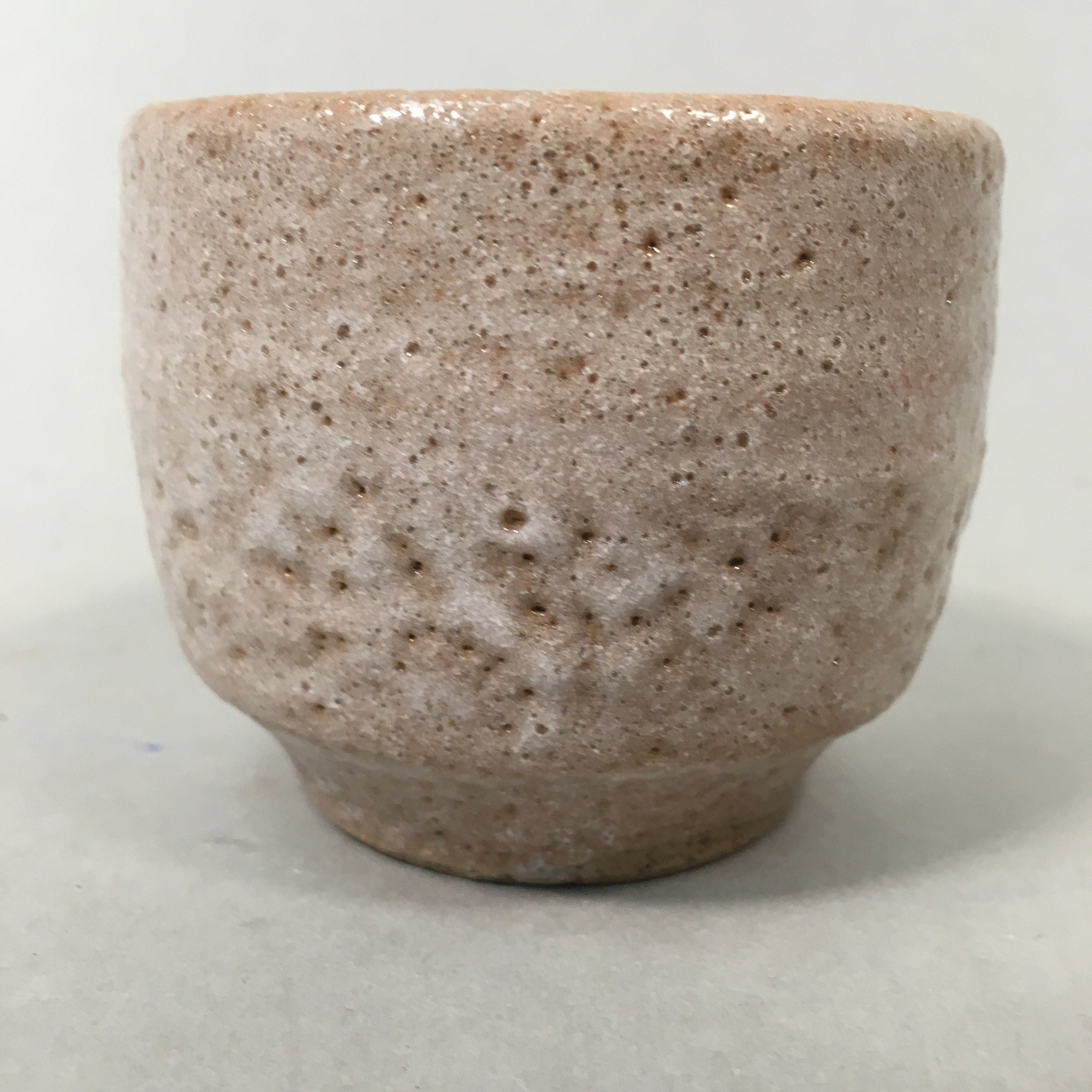 Japanese Ceramic Teacup Shino Yunomi Vtg Pottery Plum Blossom Sencha TC160