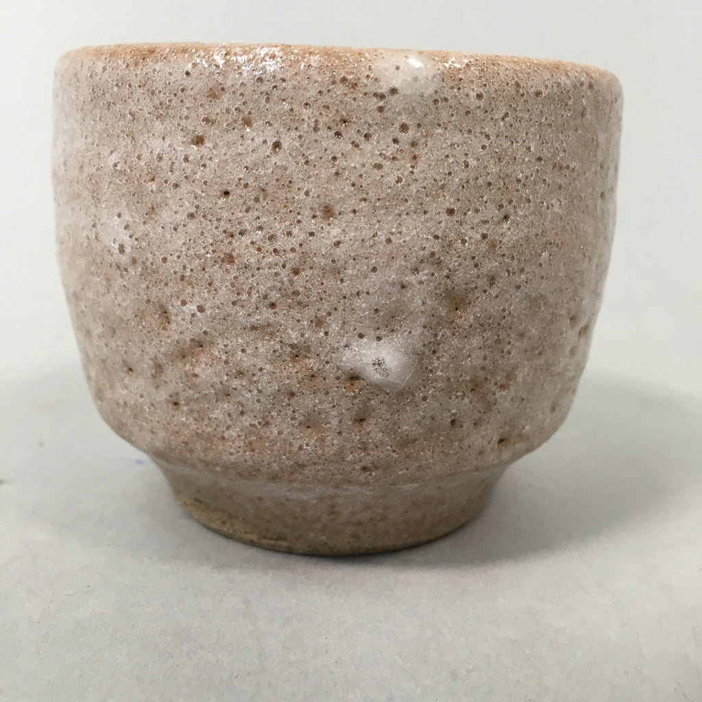 Japanese Ceramic Teacup Shino Yunomi Vtg Pottery Plum Blossom Sencha TC160