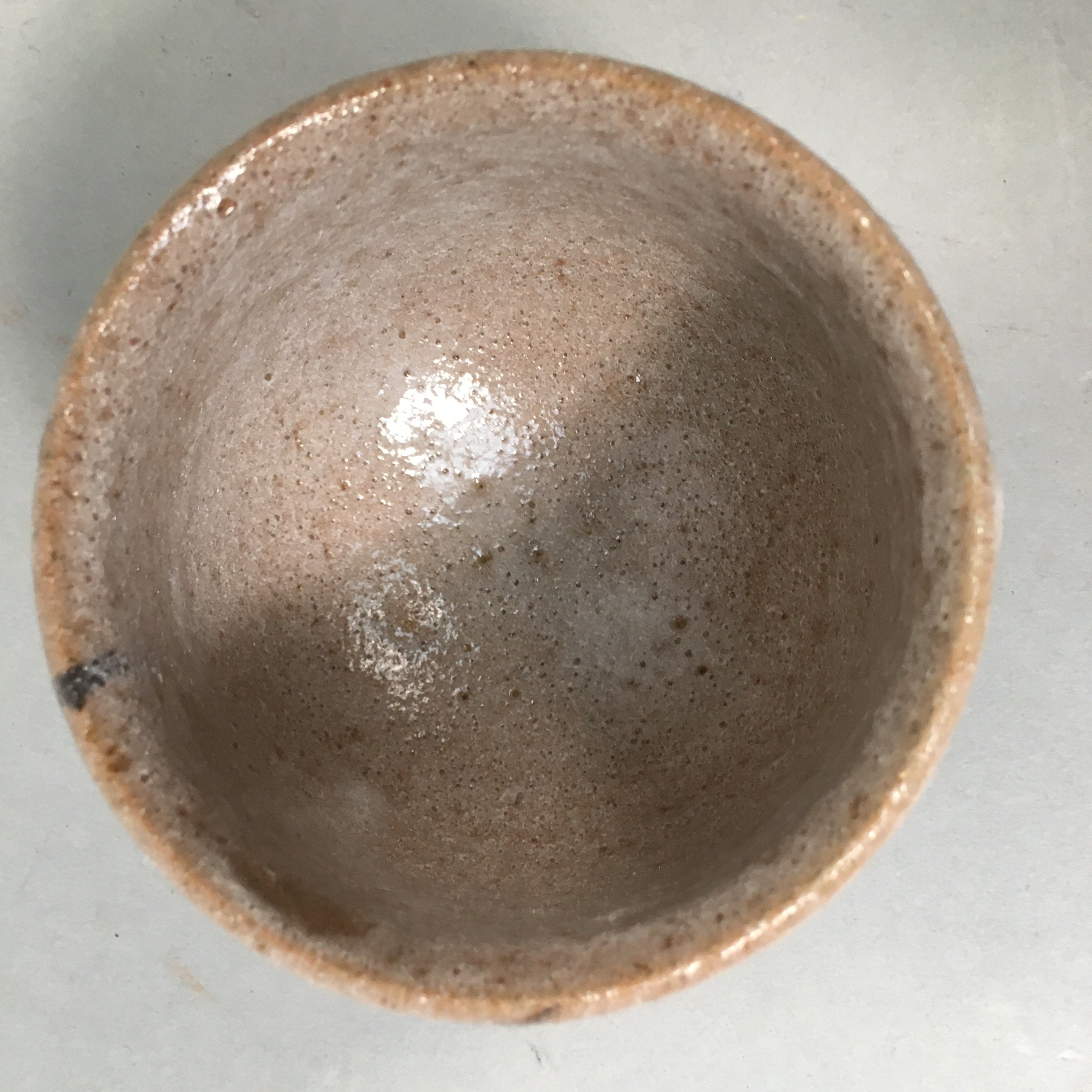Japanese Ceramic Teacup Shino Yunomi Vtg Pottery Plum Blossom Sencha TC160