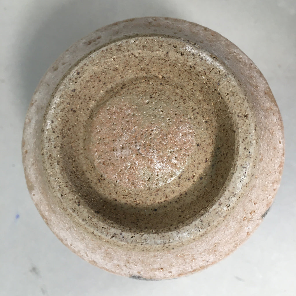 Japanese Ceramic Teacup Shino Yunomi Vtg Pottery Plum Blossom Sencha TC160