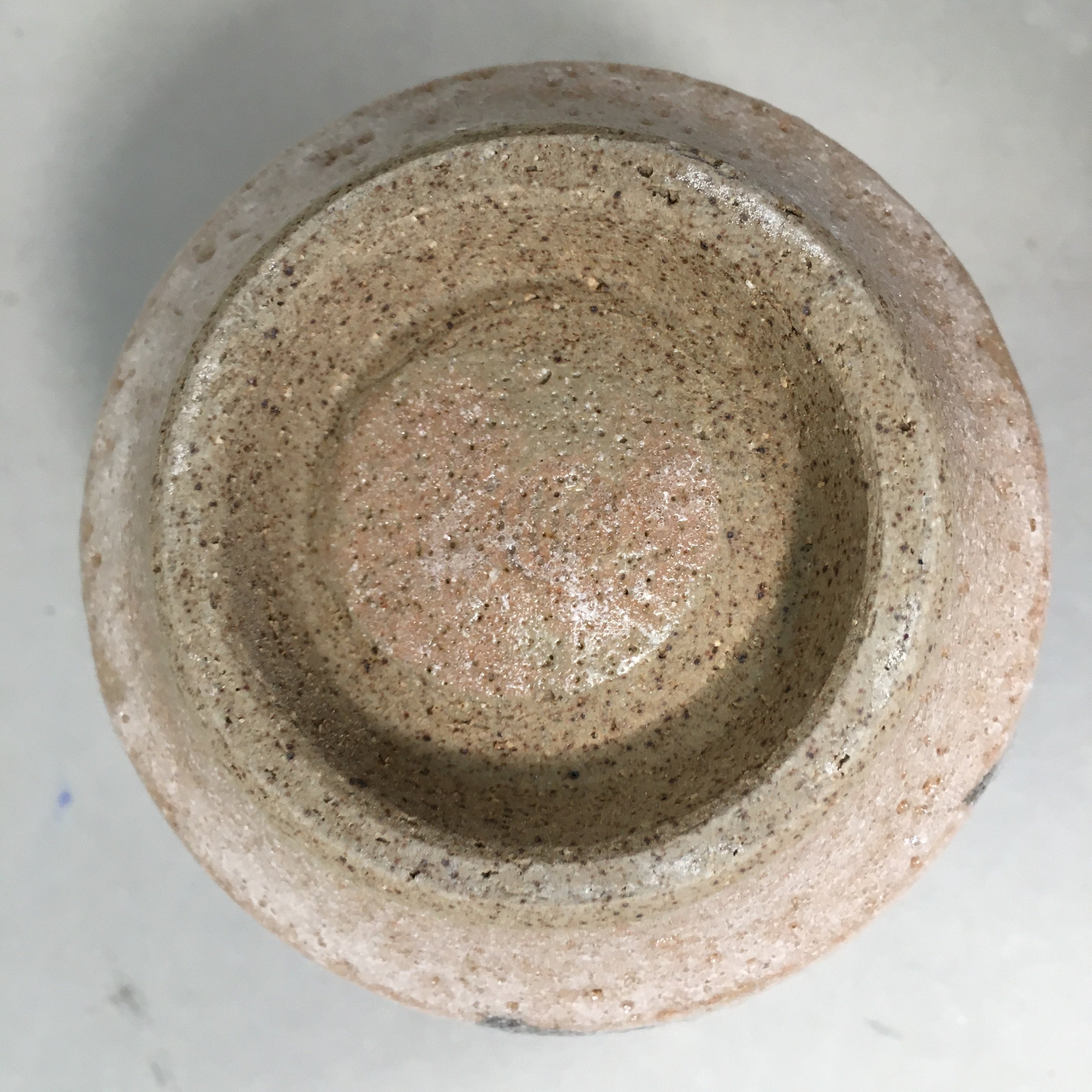 Japanese Ceramic Teacup Shino Yunomi Vtg Pottery Plum Blossom Sencha TC160