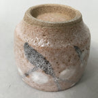 Japanese Ceramic Teacup Shino Yunomi Vtg Pottery Plum Blossom Sencha TC160