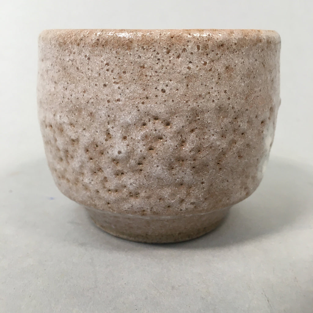 Japanese Ceramic Teacup Shino Yunomi Vtg Pottery Plum Blossom Sencha TC161