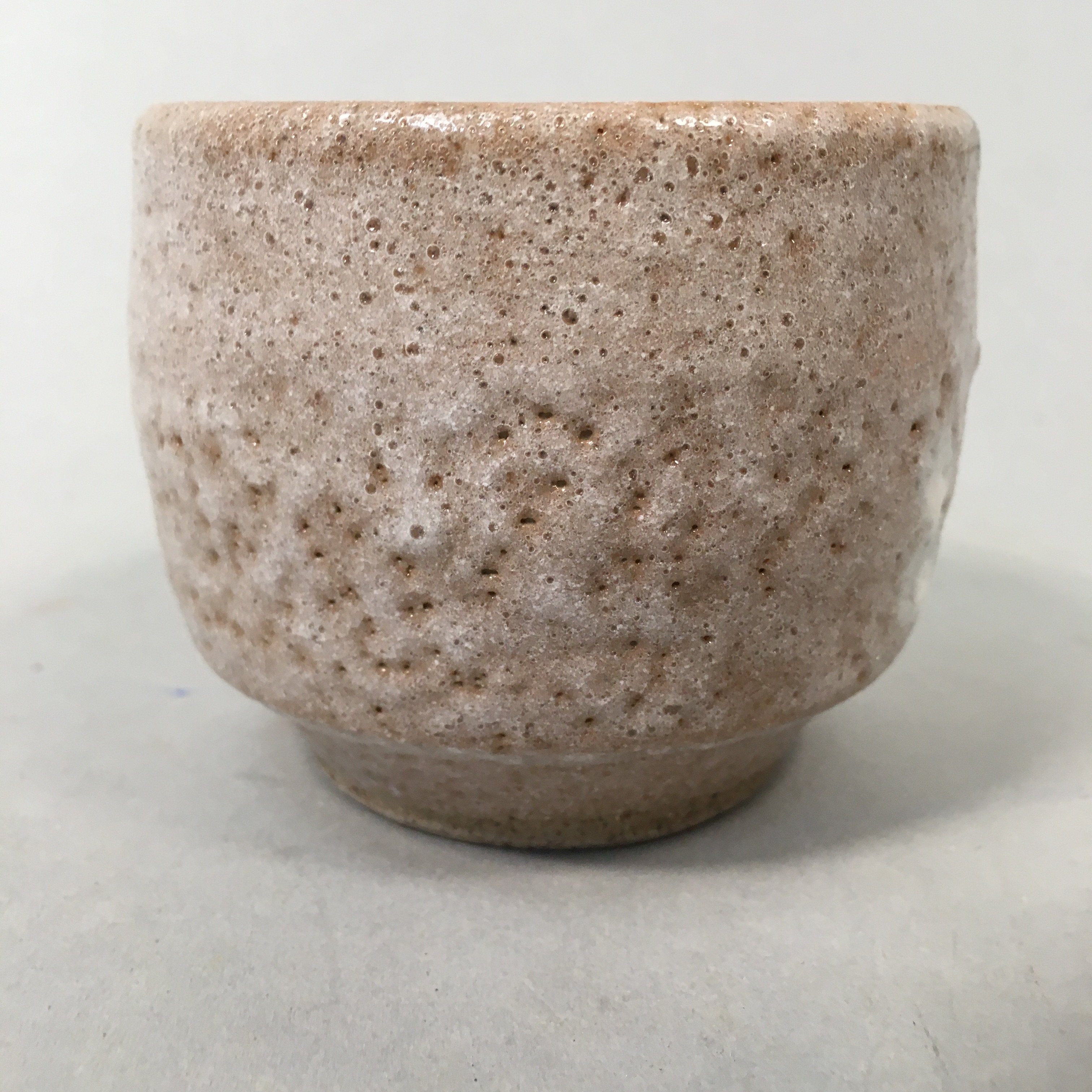 Japanese Ceramic Teacup Shino Yunomi Vtg Pottery Plum Blossom Sencha TC161