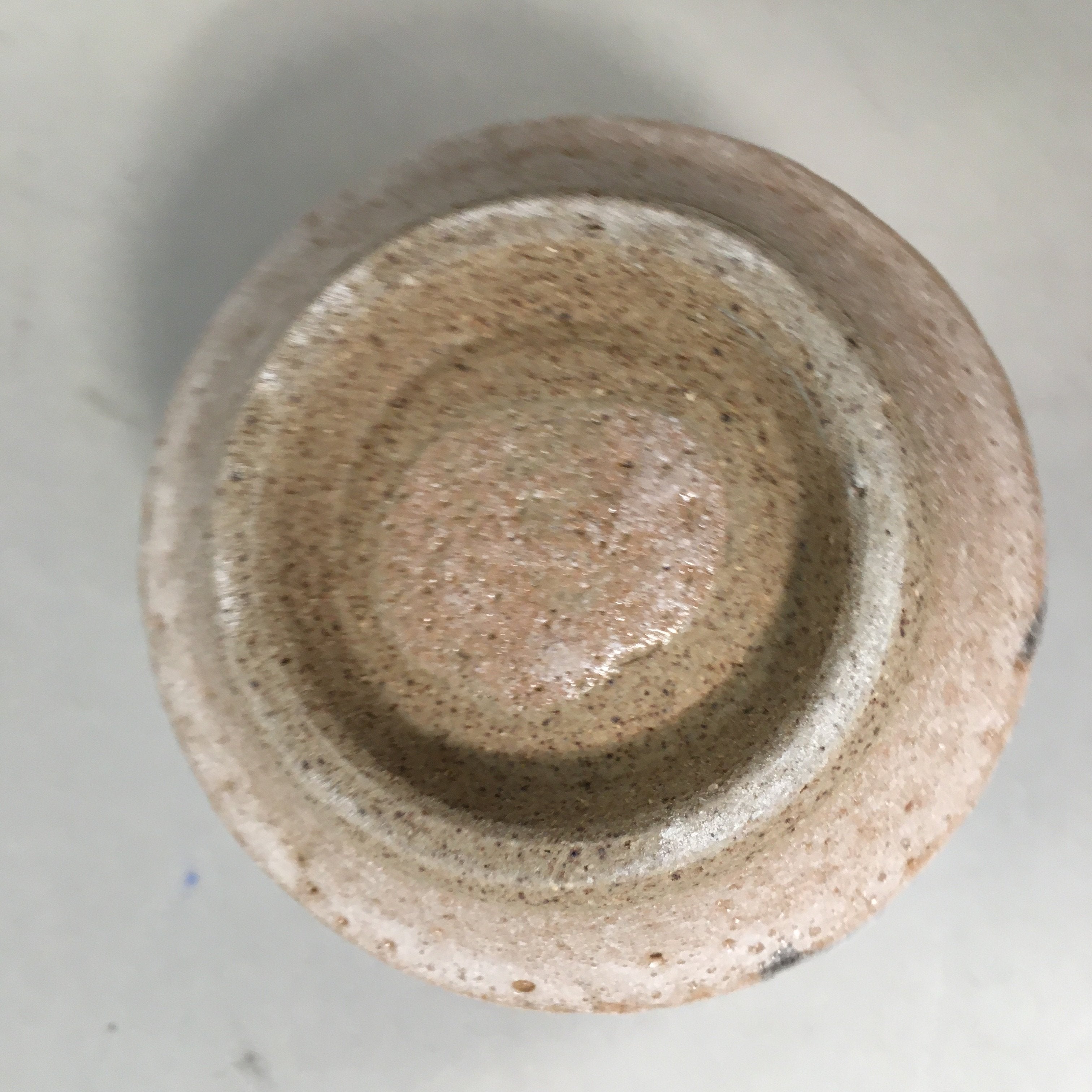 Japanese Ceramic Teacup Shino Yunomi Vtg Pottery Plum Blossom Sencha TC161