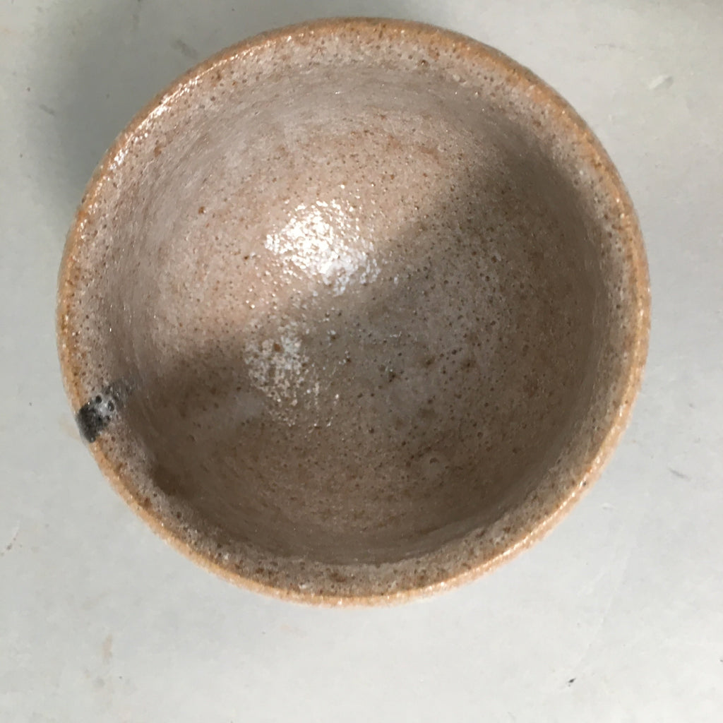 Japanese Ceramic Teacup Shino Yunomi Vtg Pottery Plum Blossom Sencha TC162