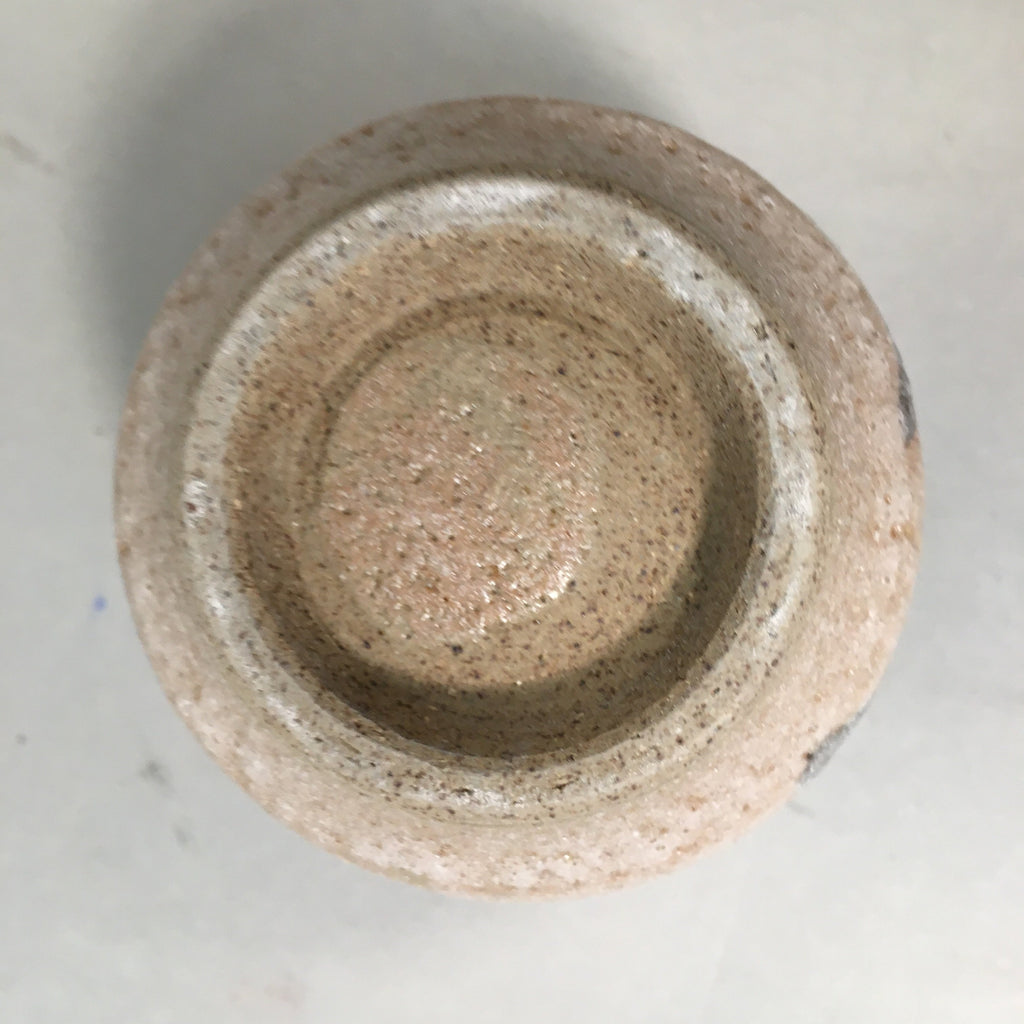 Japanese Ceramic Teacup Shino Yunomi Vtg Pottery Plum Blossom Sencha TC162