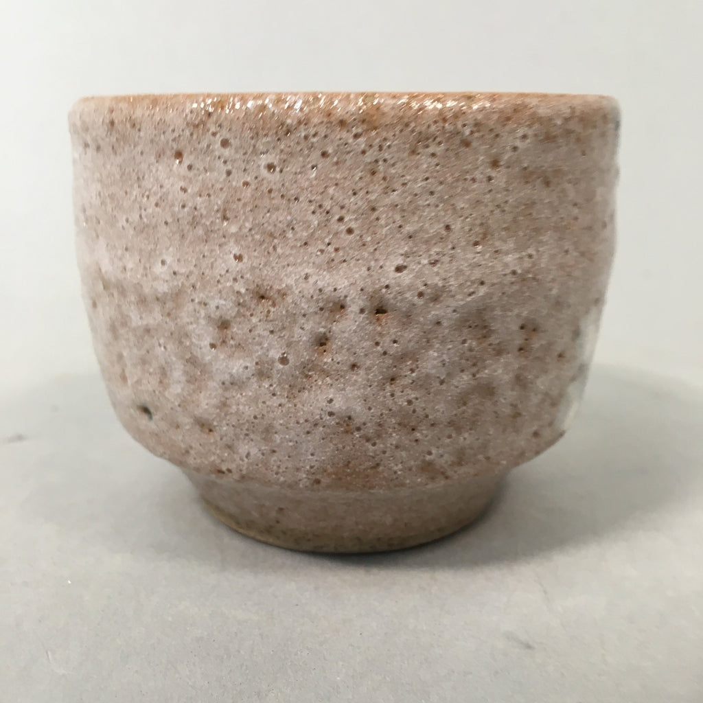 Japanese Ceramic Teacup Shino Yunomi Vtg Pottery Plum Blossom Sencha TC163