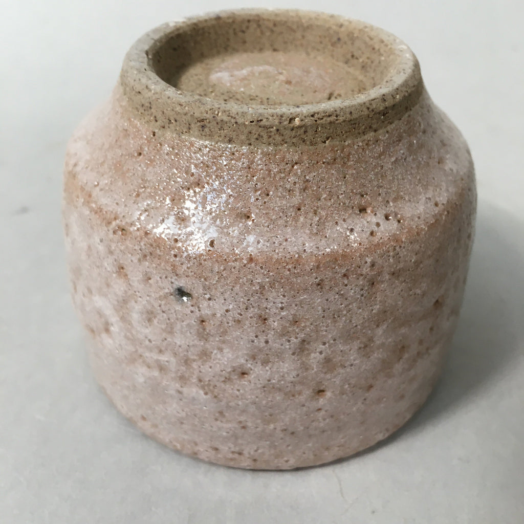 Japanese Ceramic Teacup Shino Yunomi Vtg Pottery Plum Blossom Sencha TC163