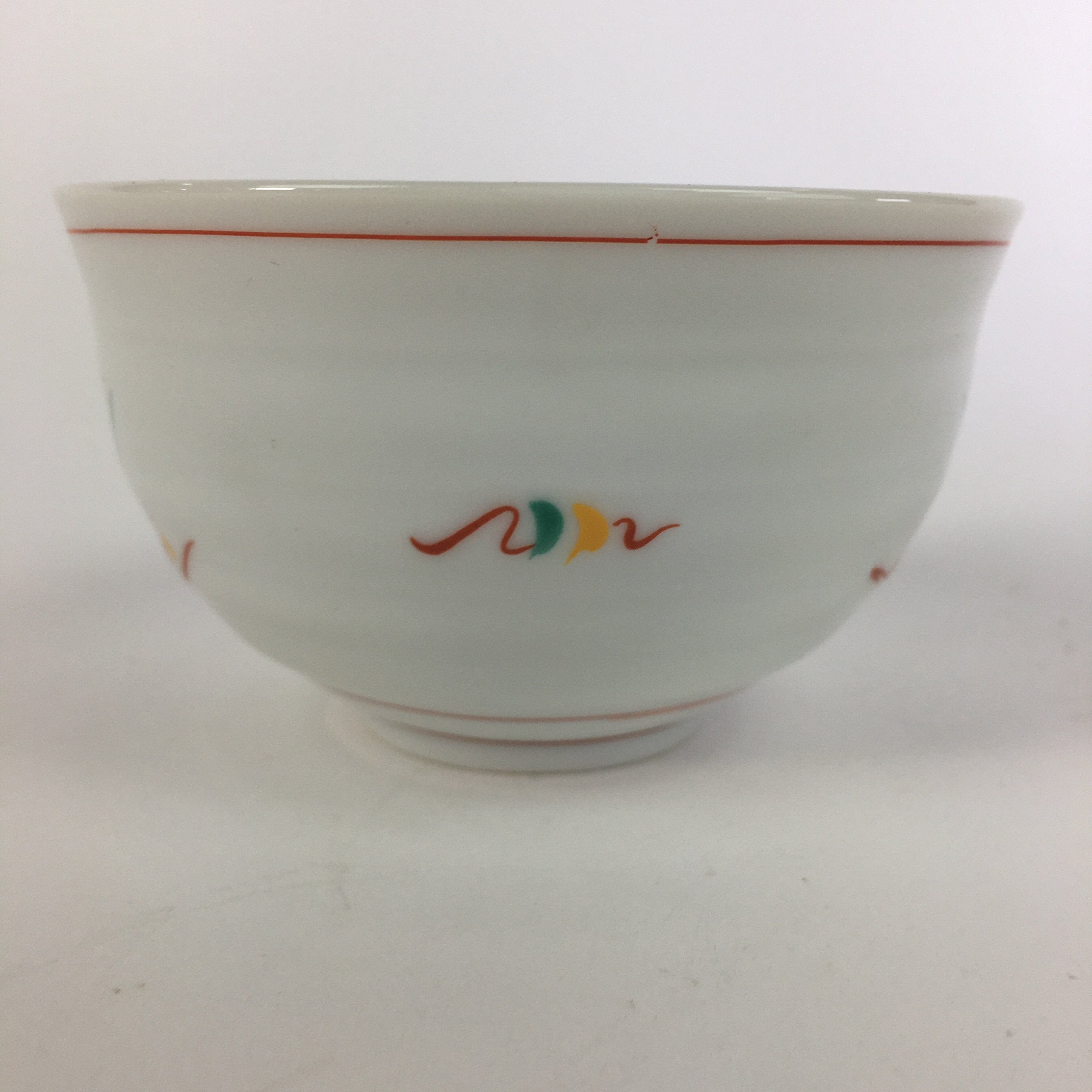 Japanese Ceramic Teacup Vtg Porcelain Red Flower White Sencha Tea Yunomi QT112