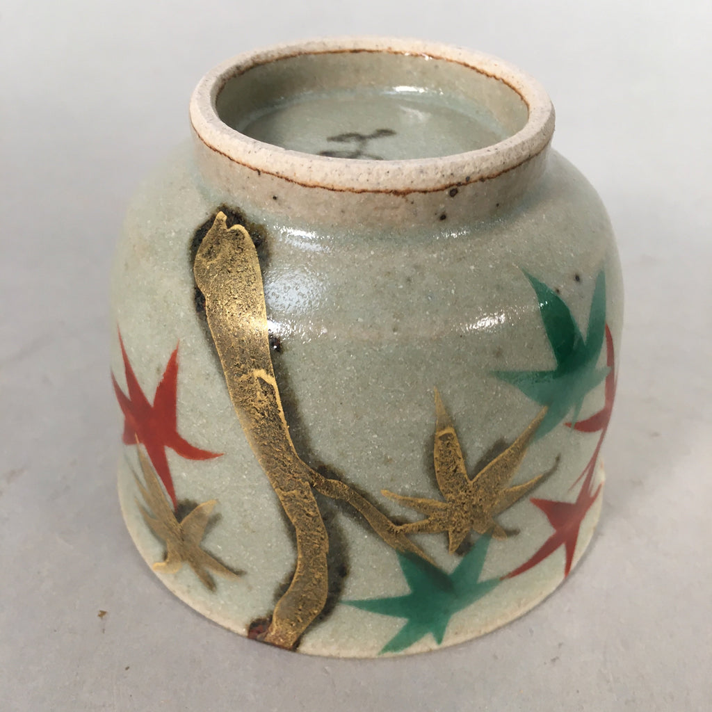 Japanese Ceramic Teacup Vtg Pottery Cherry Bloossom Autumn Leaf Sencha TC177