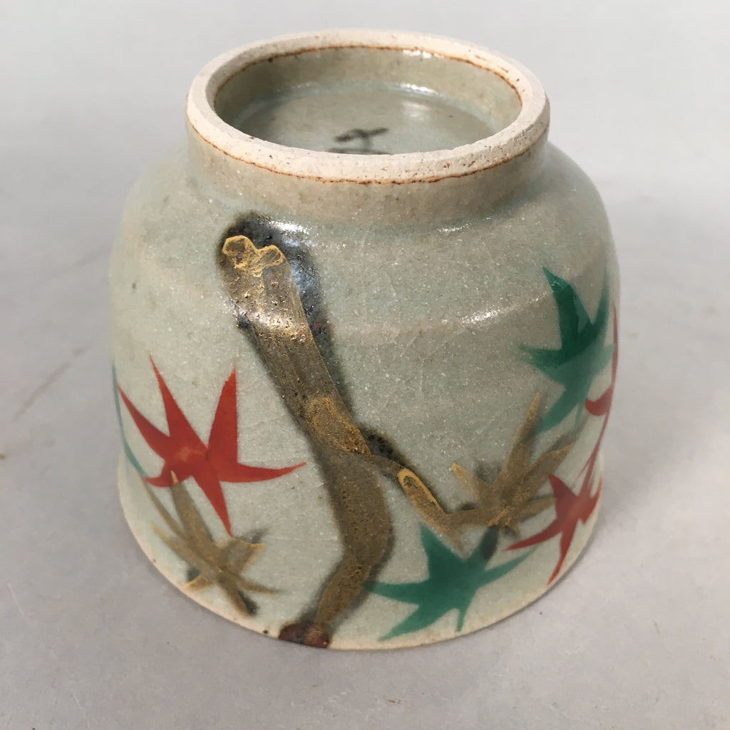 Japanese Ceramic Teacup Vtg Pottery Cherry Bloossom Autumn Leaf Sencha TC178