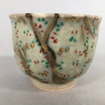 Japanese Ceramic Teacup Vtg Pottery Cherry Bloossom Autumn Leaf Sencha TC178