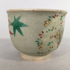Japanese Ceramic Teacup Vtg Pottery Cherry Bloossom Autumn Leaf Sencha TC178