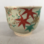 Japanese Ceramic Teacup Vtg Pottery Cherry Bloossom Autumn Leaf Sencha TC178