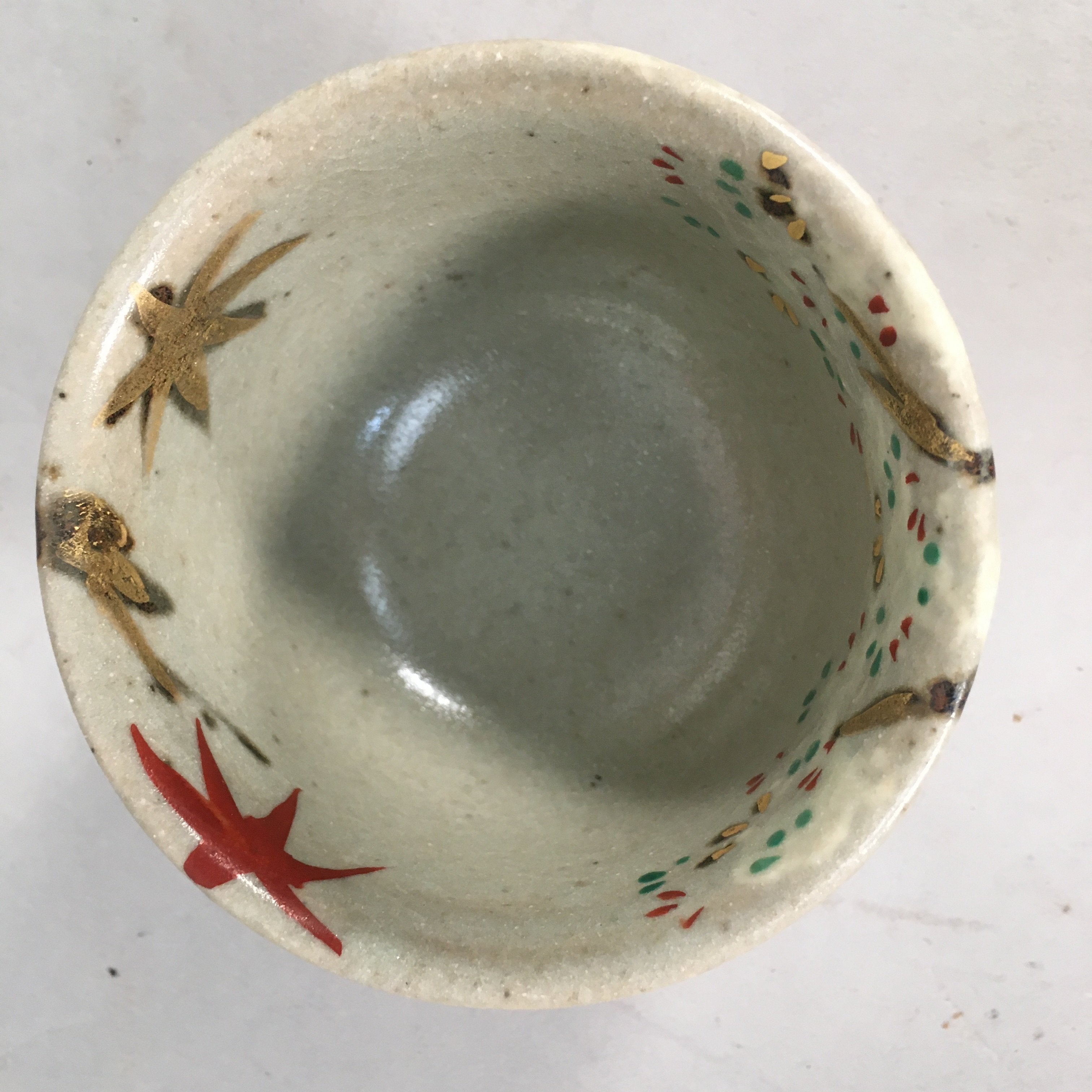 Japanese Ceramic Teacup Vtg Pottery Cherry Bloossom Autumn Leaf Sencha TC178