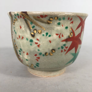 Japanese Ceramic Teacup Vtg Pottery Cherry Bloossom Autumn Leaf Sencha TC179