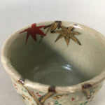 Japanese Ceramic Teacup Vtg Pottery Cherry Bloossom Autumn Leaf Sencha TC179