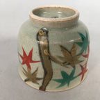 Japanese Ceramic Teacup Vtg Pottery Cherry Bloossom Autumn Leaf Sencha TC180