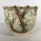 Japanese Ceramic Teacup Vtg Pottery Cherry Bloossom Autumn Leaf Sencha TC180