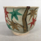 Japanese Ceramic Teacup Vtg Pottery Cherry Bloossom Autumn Leaf Sencha TC180